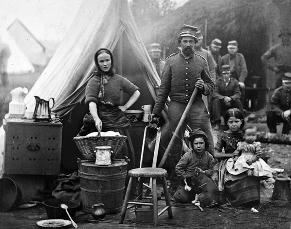 family at civil war camp near Fort Slocum Washington D.C.