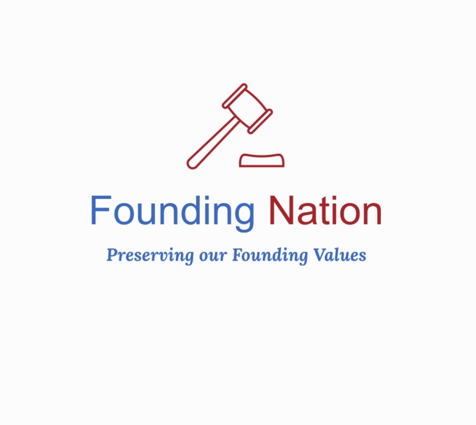 Founding Nation under a gavel with the tagline Preserving our Founding Values