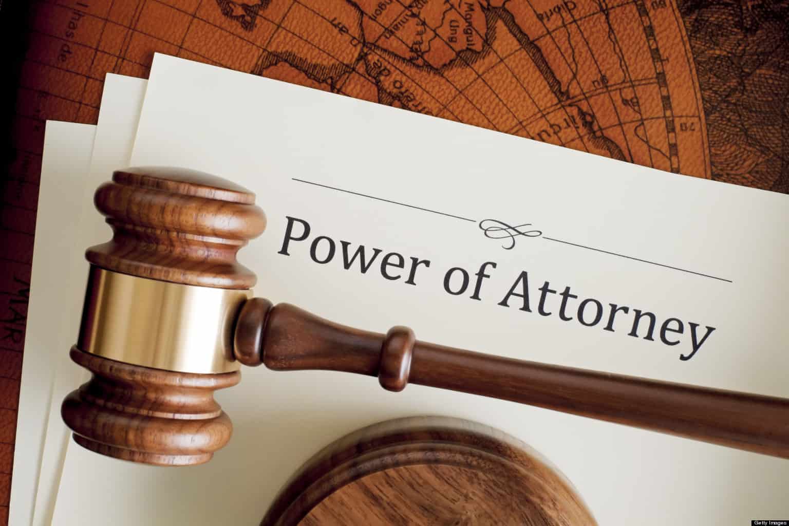 power of attorney document with gavel